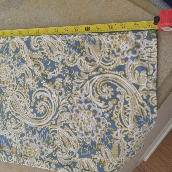 blue paisley palazzo summer casual elastic waist pants extra large beachy - Picture 5 of 6